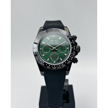 Custom Seiko Mod • Green Black Daytona • 39.5mm